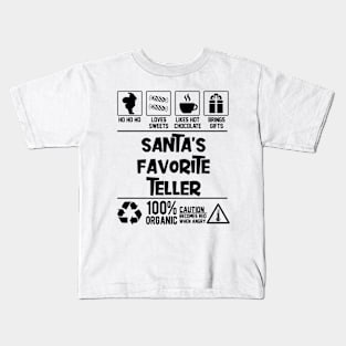 Santa's Favorite Teller Santa Claus Kids T-Shirt